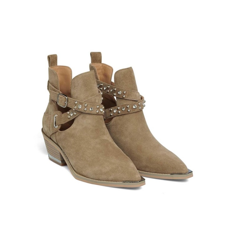 Bottines Alma En Pena Boucle Studded Beige Femme | HRR-51949382